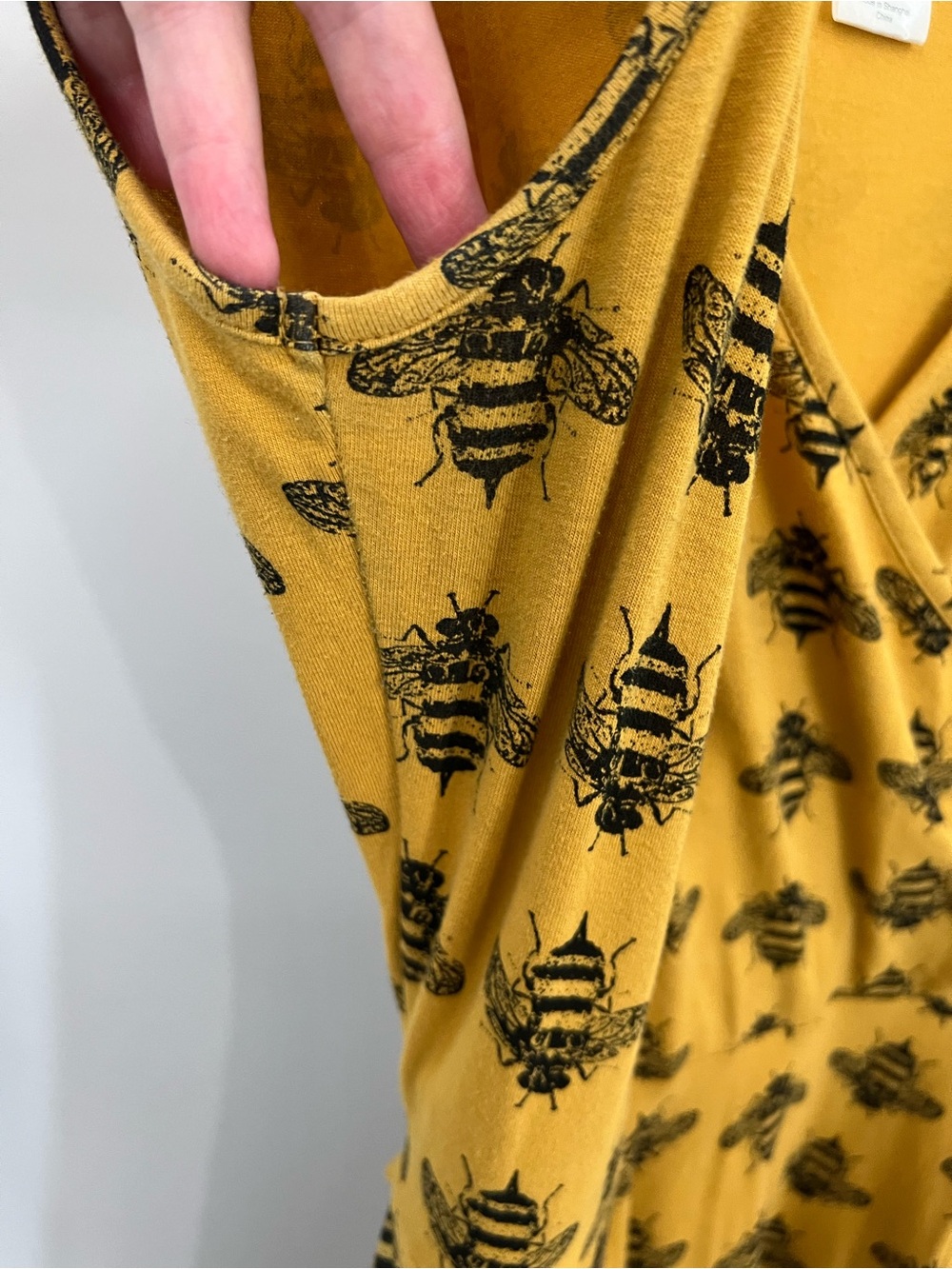 Effie's Heart Mustard Wrap Midi Dress with Bee Print - Picture 7 of 14